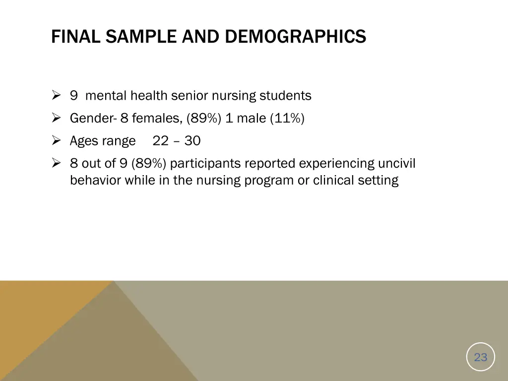 final sample and demographics