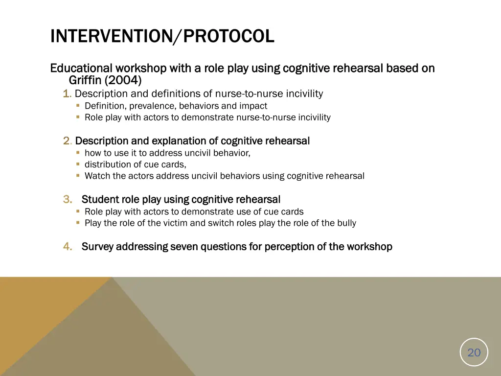 intervention protocol