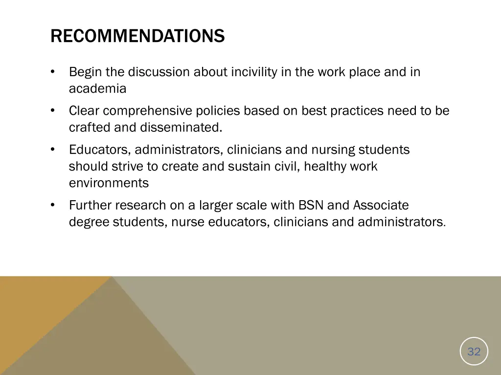 recommendations