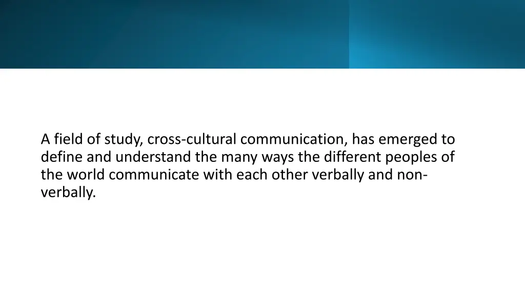 a field of study cross cultural communication