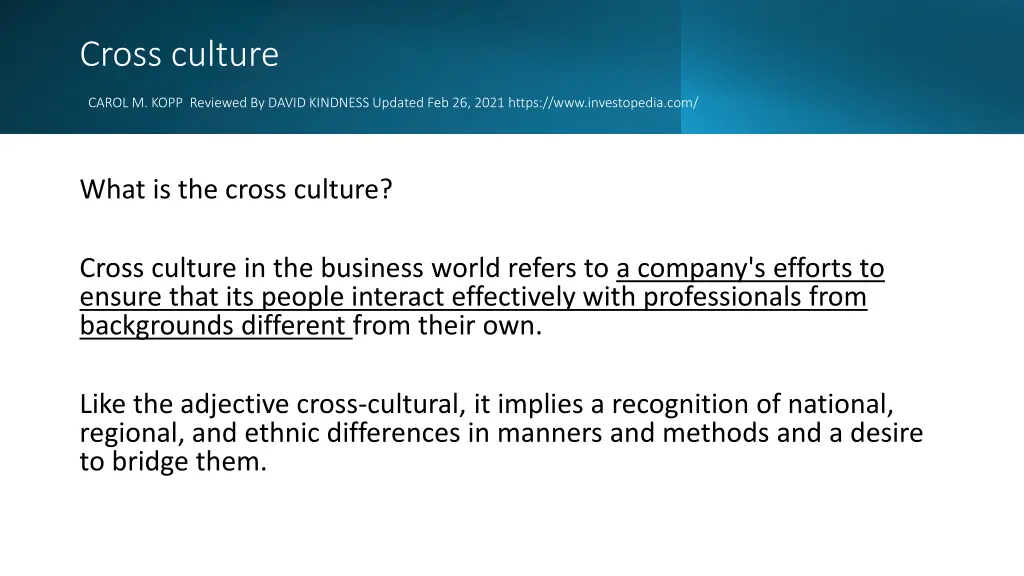cross culture