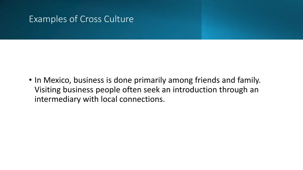examples of cross culture 2