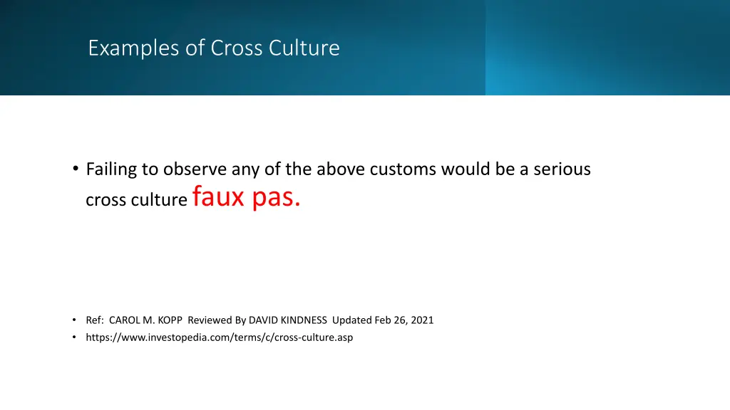 examples of cross culture 3
