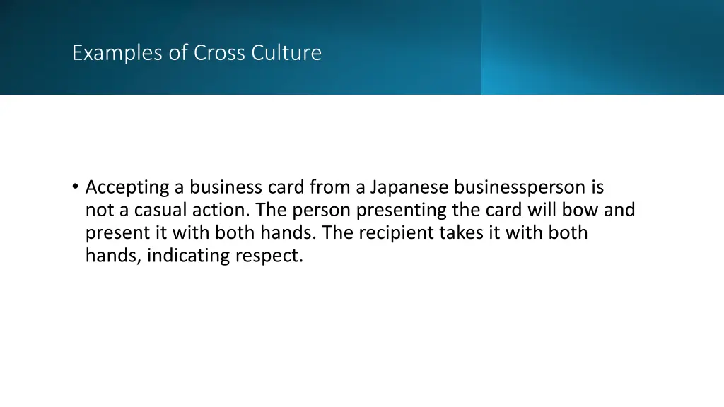 examples of cross culture