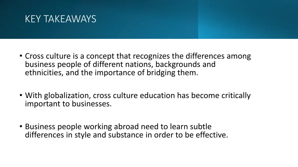 key takeaways