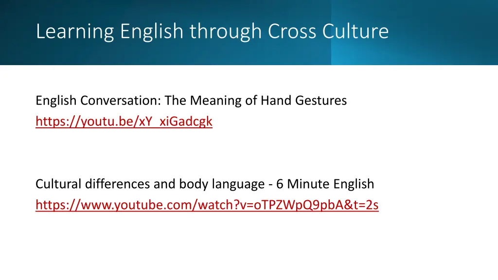 learning english through cross culture
