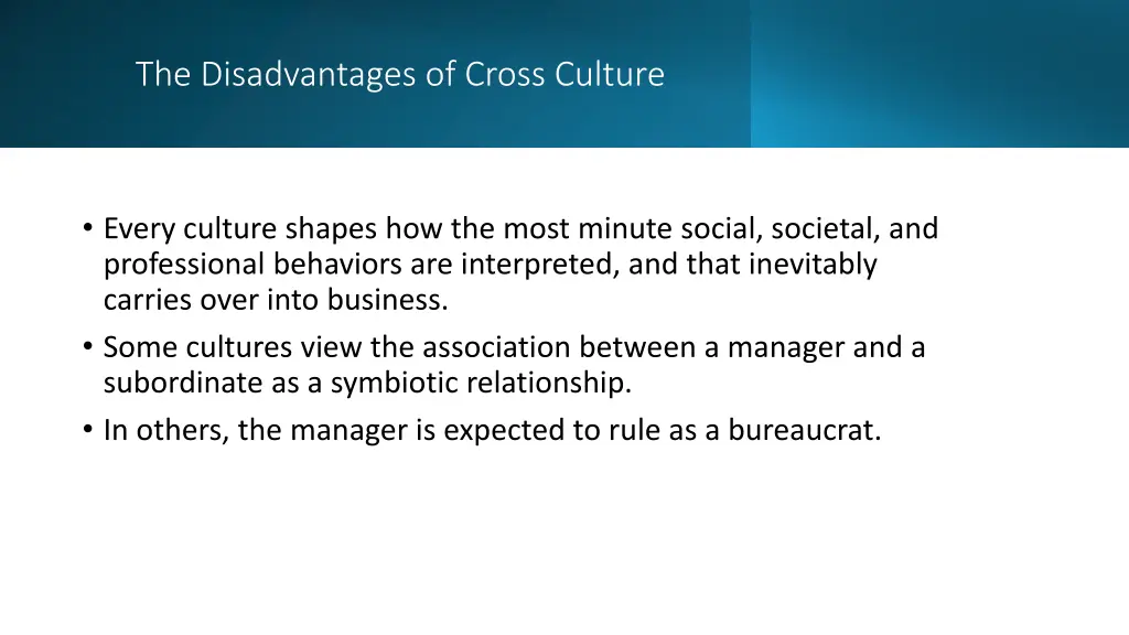 the disadvantages of cross culture