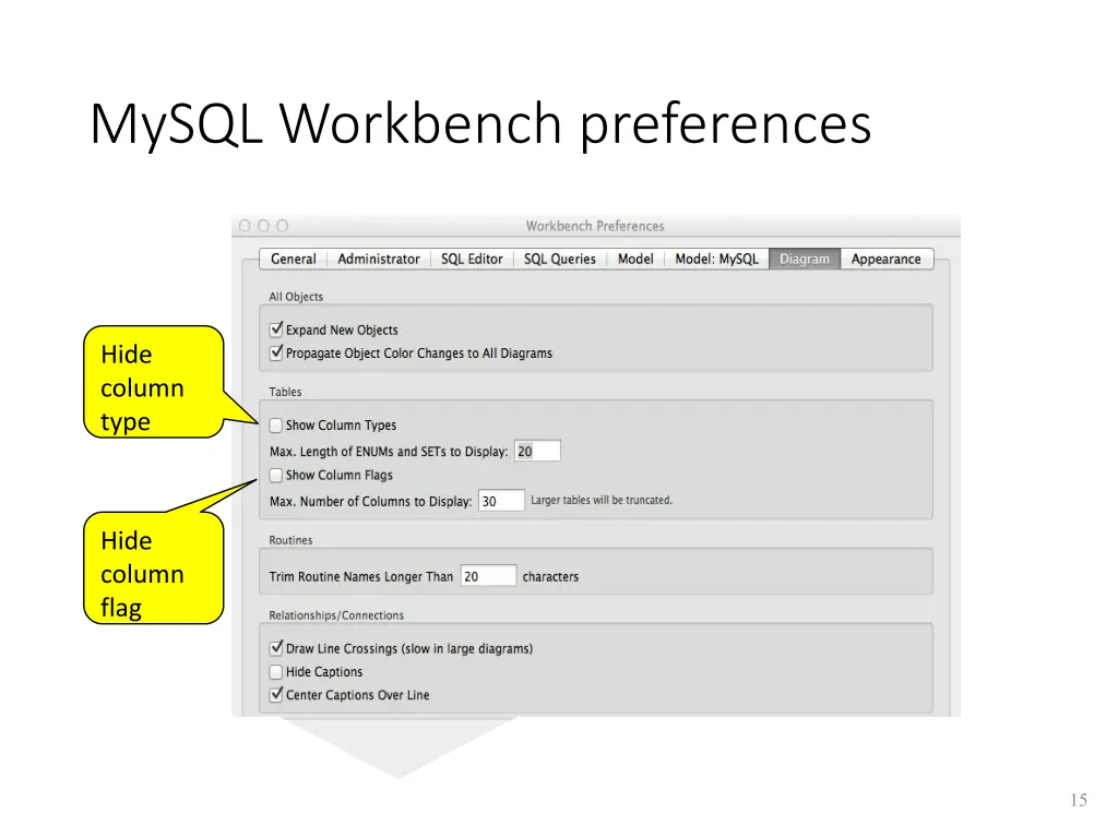 mysql workbench preferences