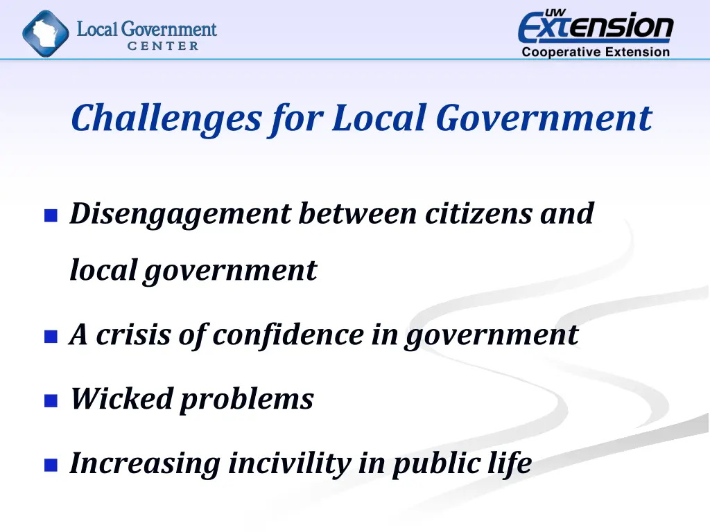 challenges for local government
