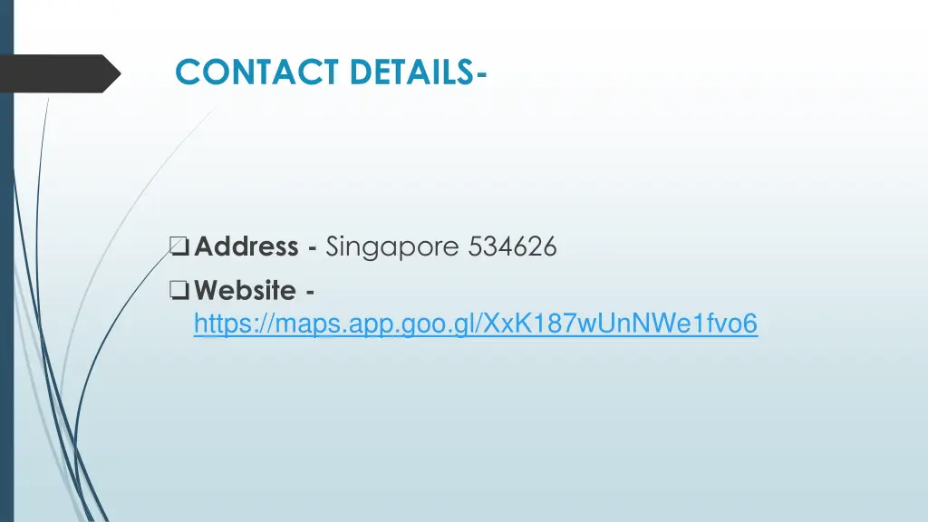 contact details