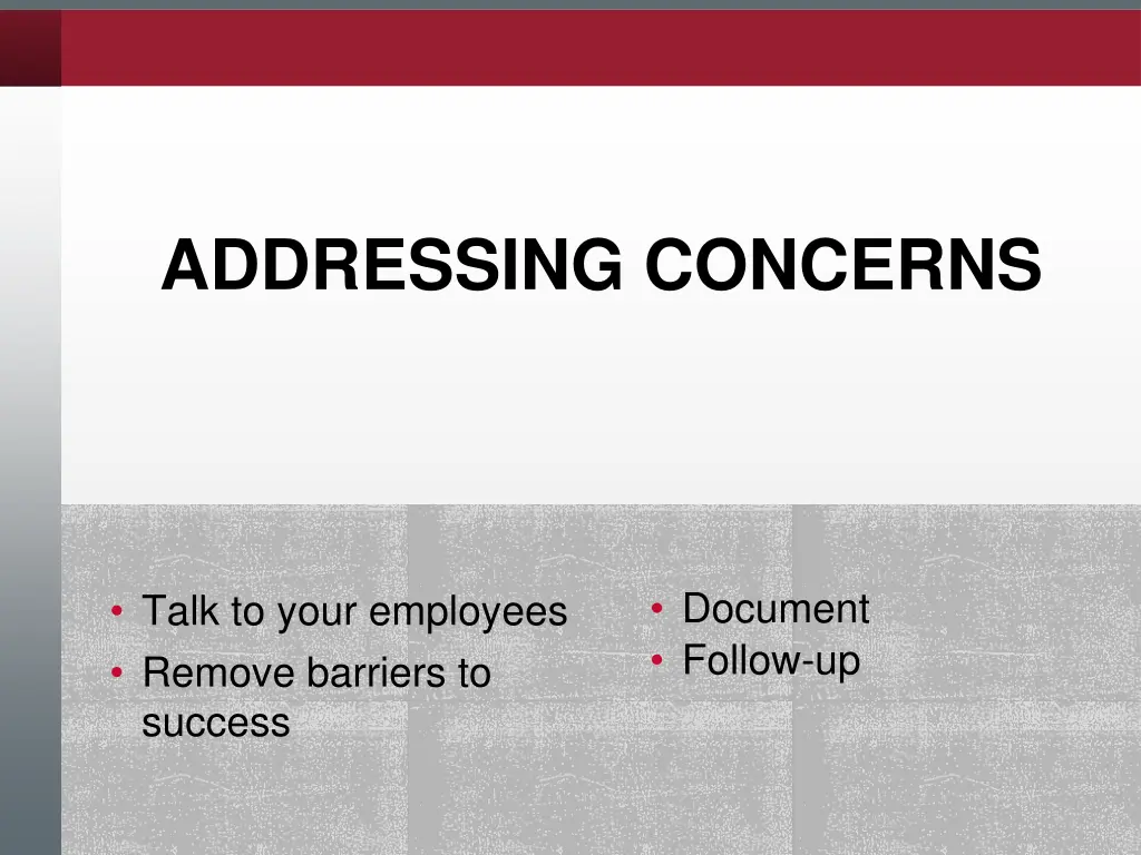 addressing concerns