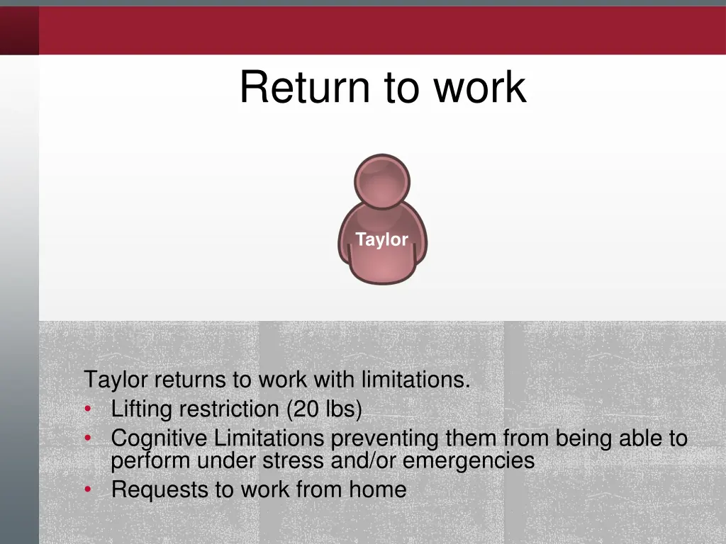 return to work