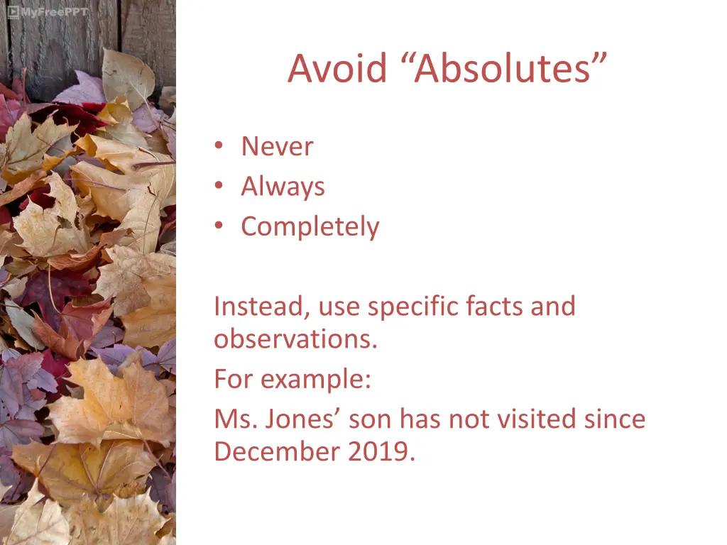 avoid absolutes