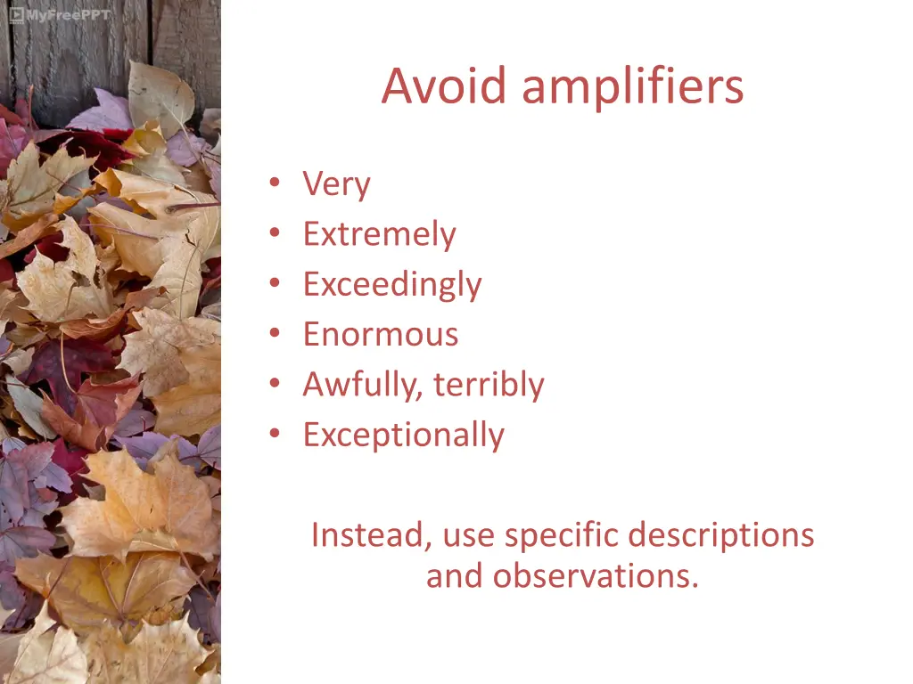 avoid amplifiers
