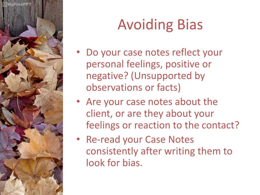 avoiding bias