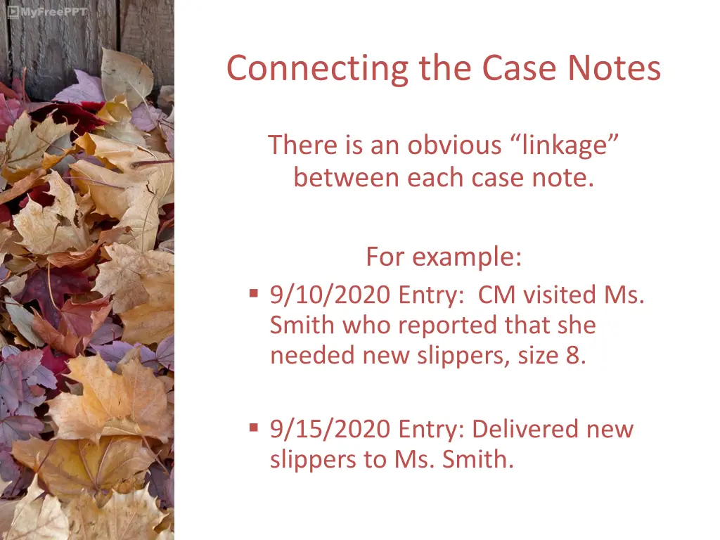 connecting the case notes