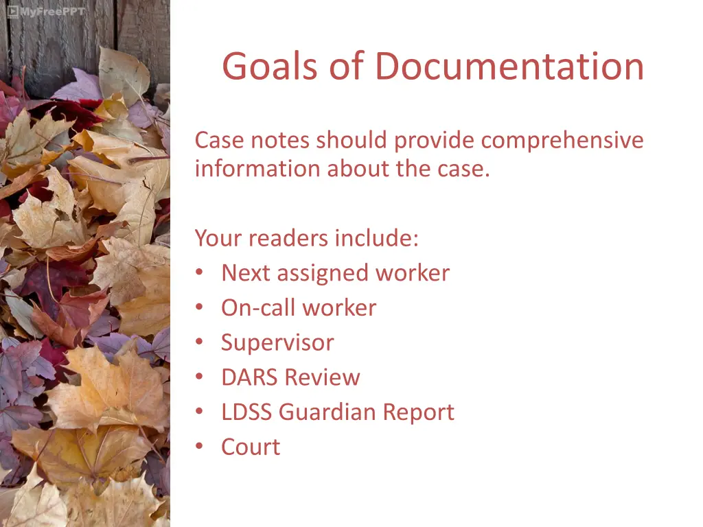 goals of documentation