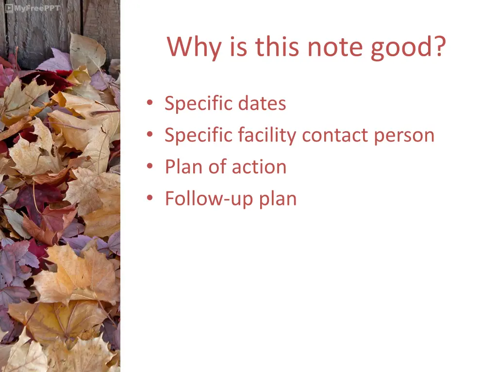 why is this note good