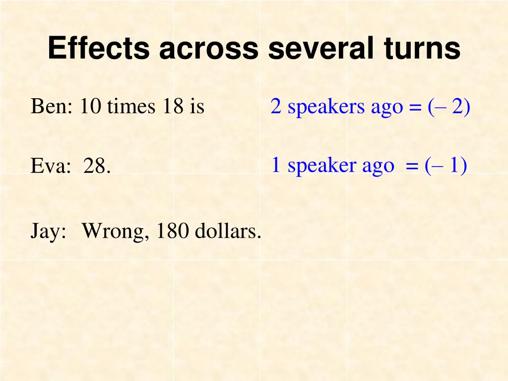 effects across several turns