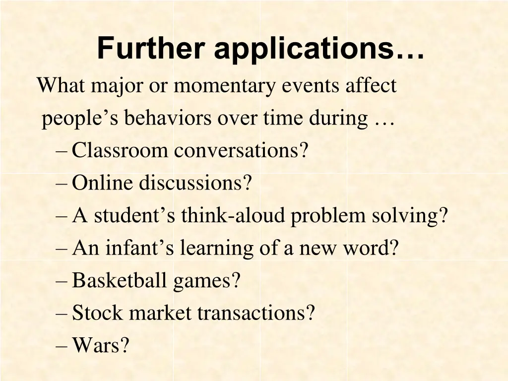 further applications what major or momentary