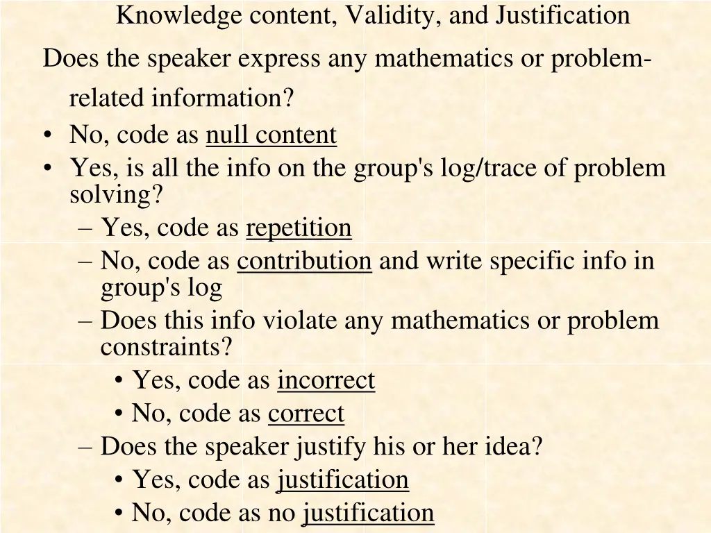 knowledge content validity and justification does