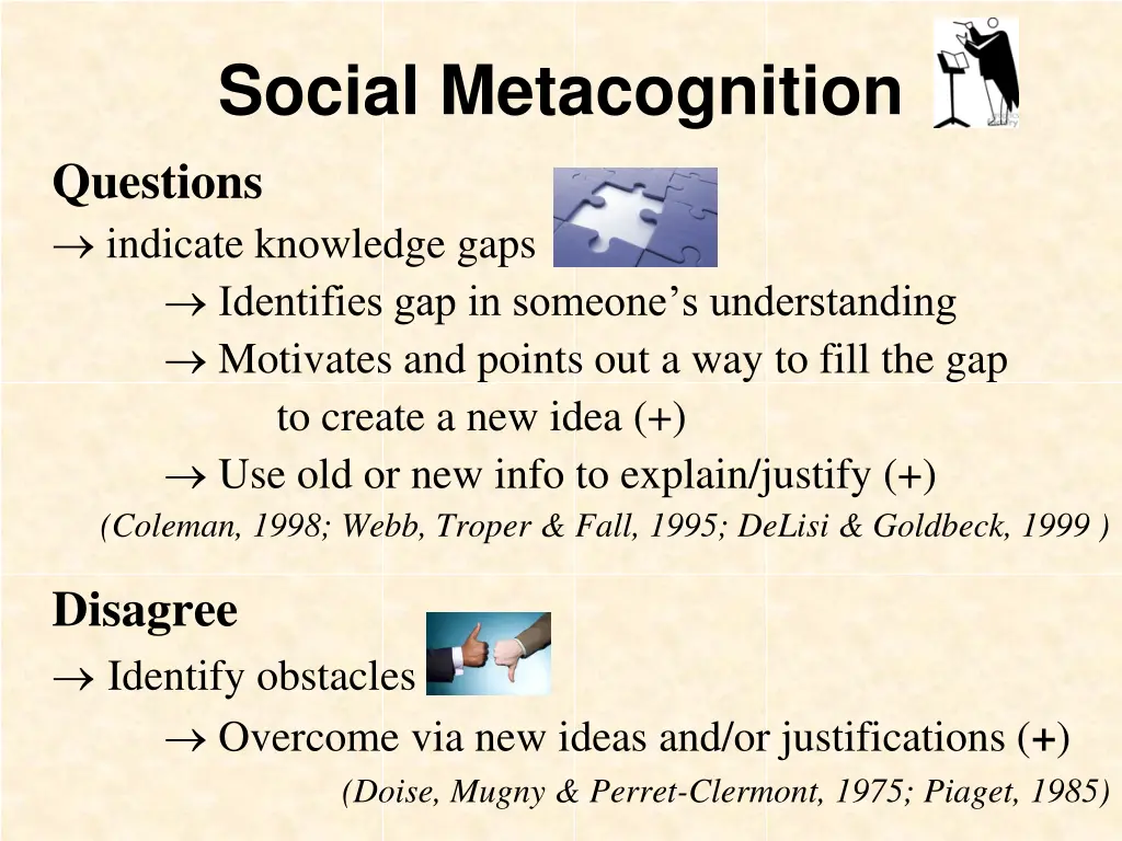 social metacognition questions indicate knowledge