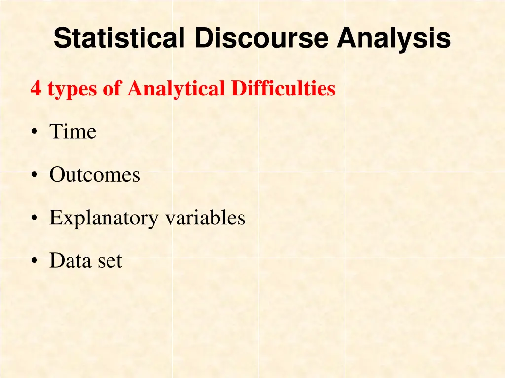 statistical discourse analysis