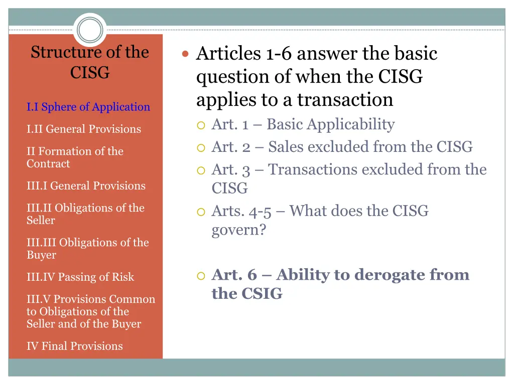 structure of the cisg