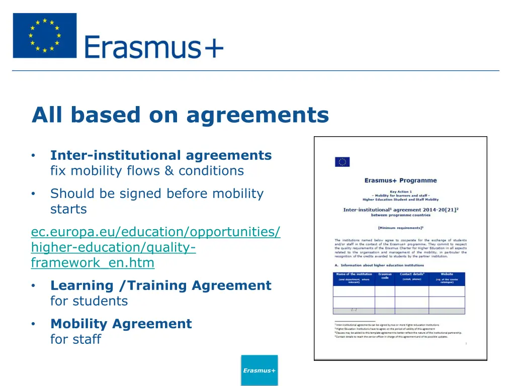 all based on agreements