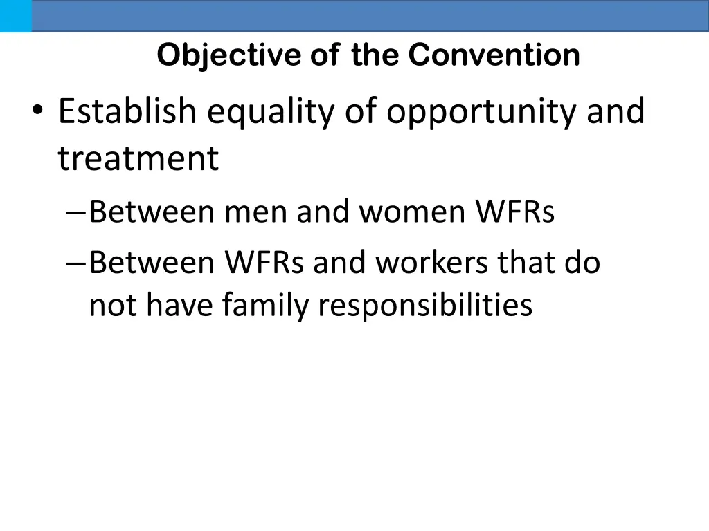 objective of the convention establish equality