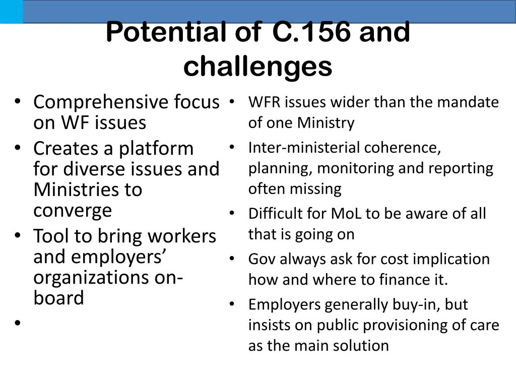 potential of c 156 and challenges comprehensive