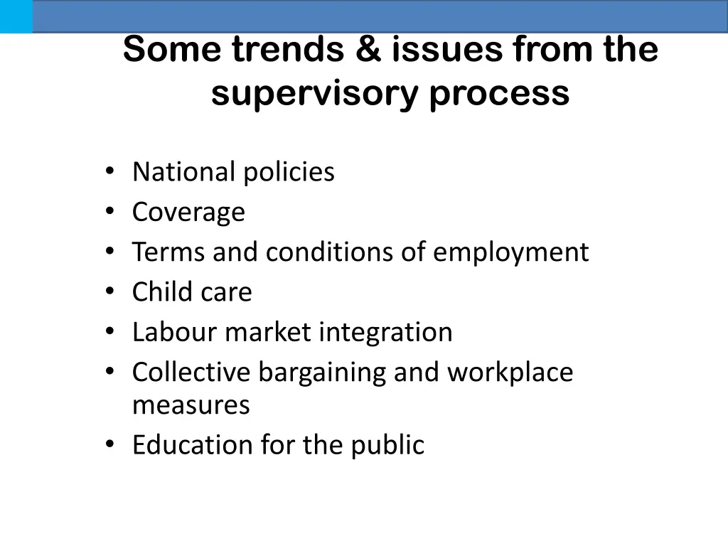 some trends issues from the supervisory process