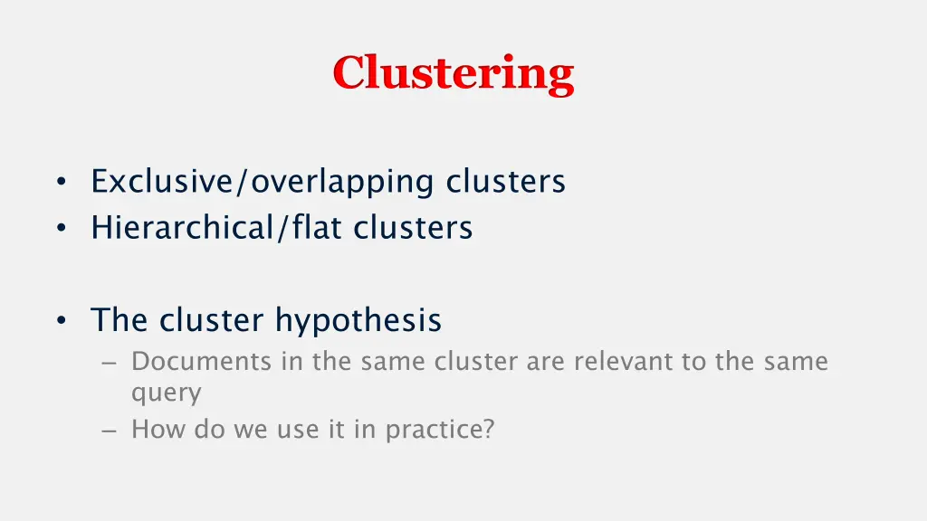 clustering