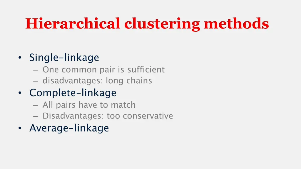 hierarchical clustering methods