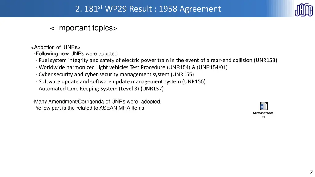 2 181 st wp29 result 1958 agreement