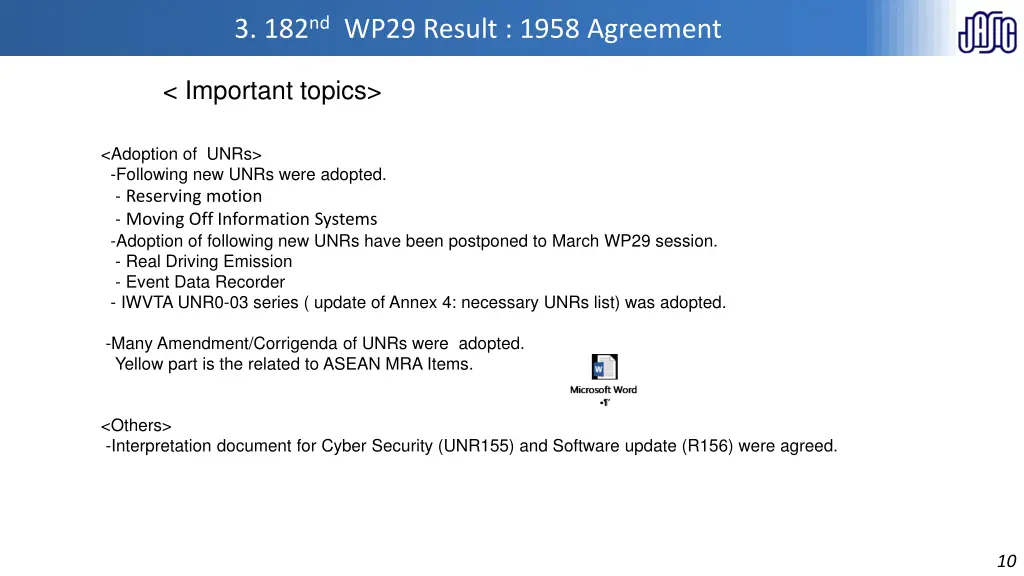 3 182 nd wp29 result 1958 agreement