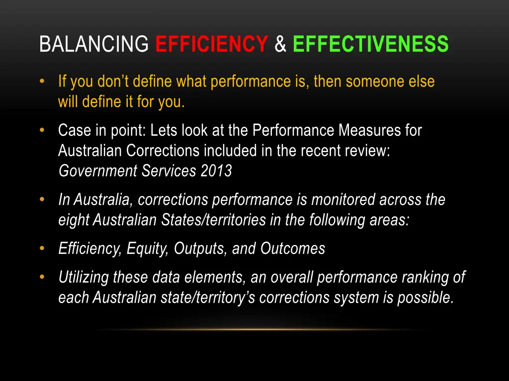 balancing efficiency effectiveness