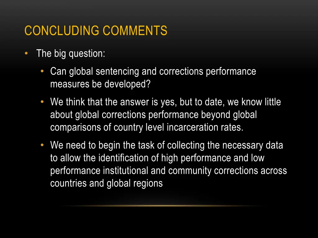 concluding comments