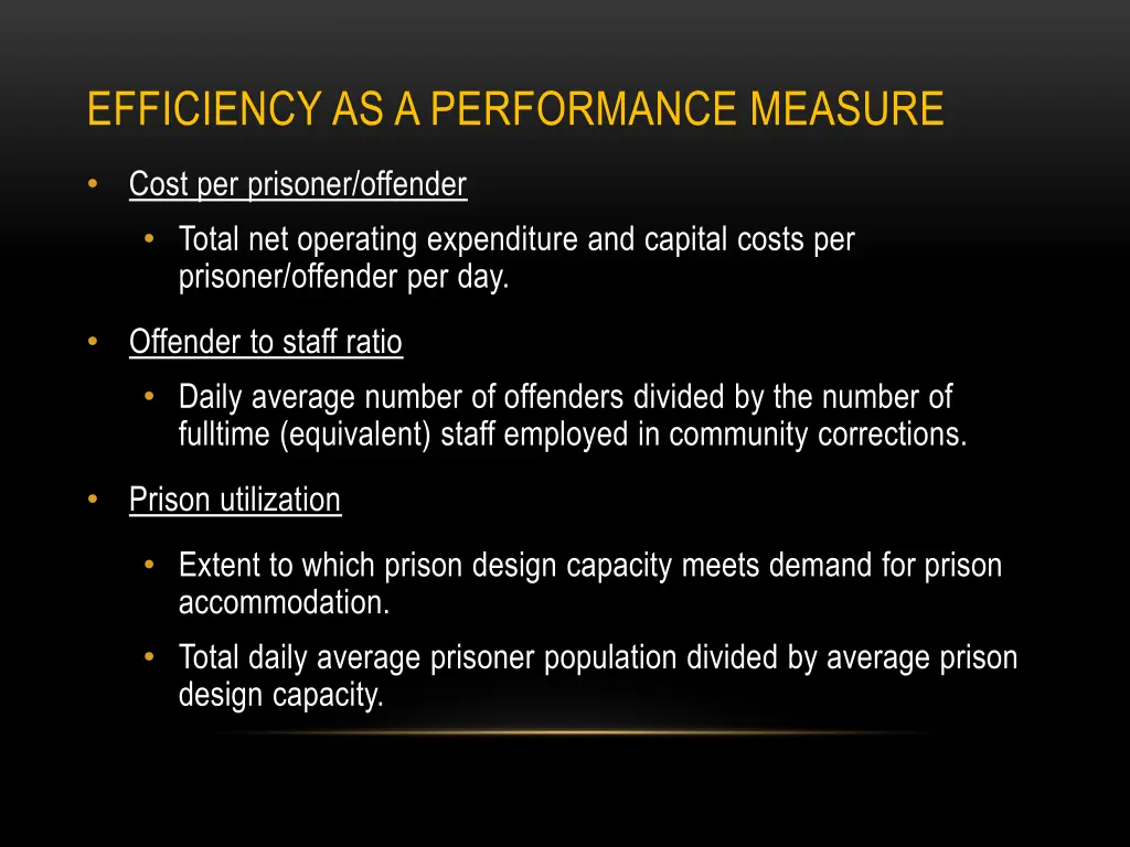 efficiency as a performance measure