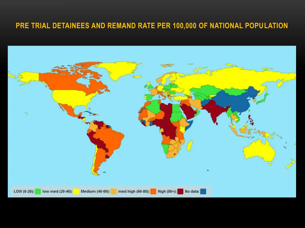 pre trial detainees and remand rate