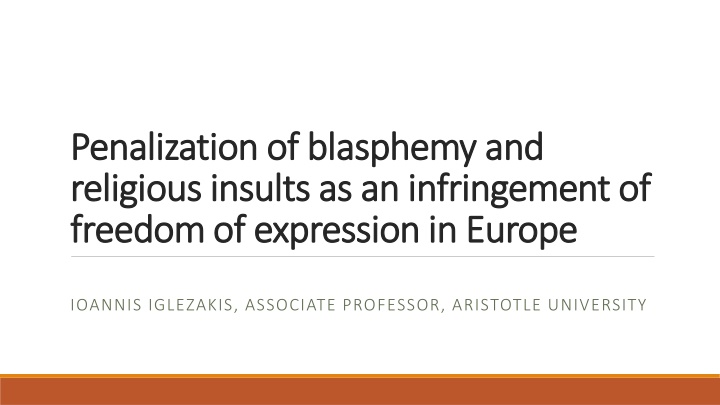 penalization of blasphemy and penalization