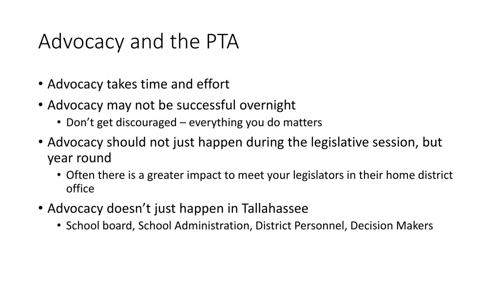 advocacy and the pta 1