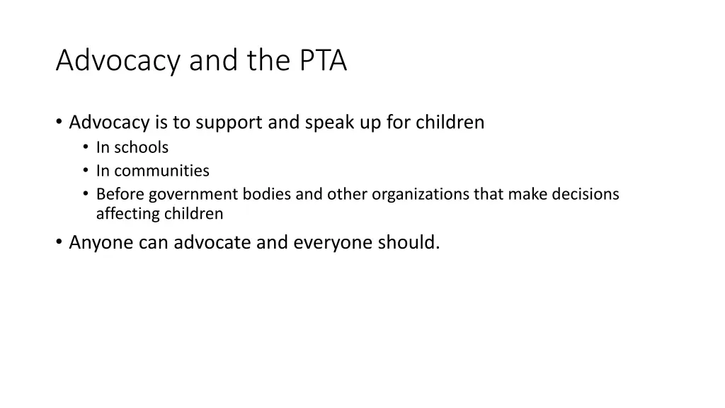 advocacy and the pta