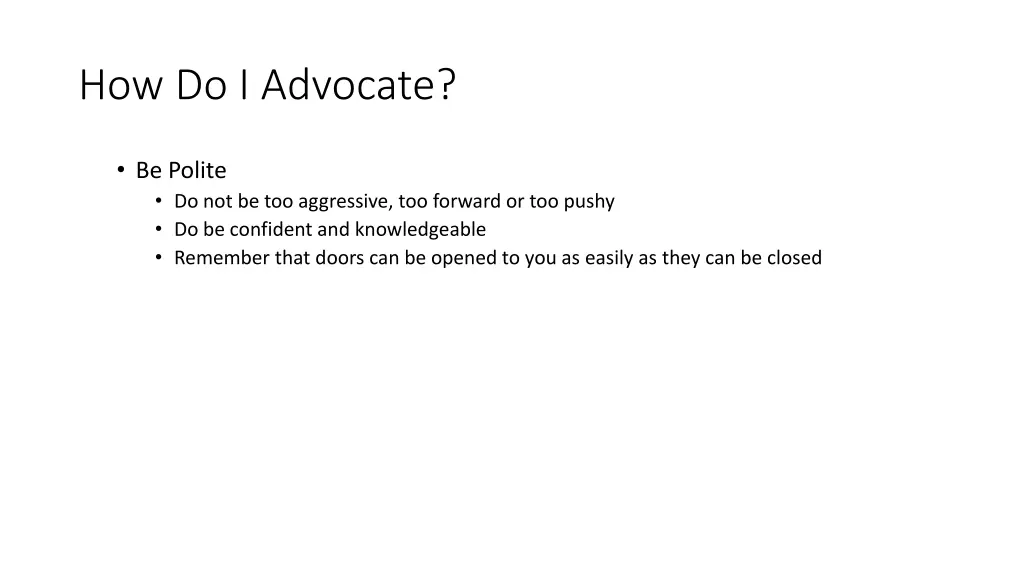 how do i advocate 2