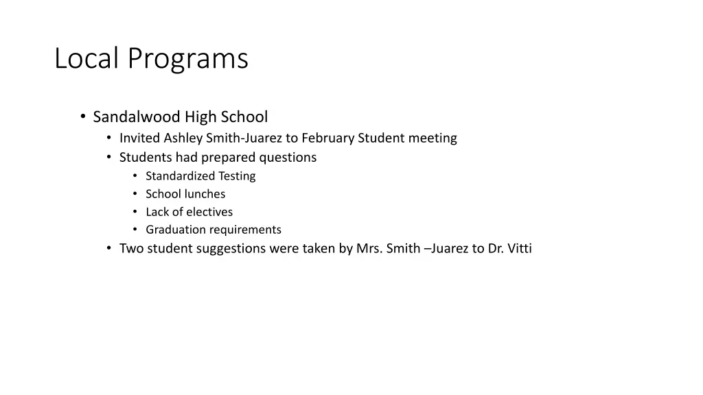 local programs