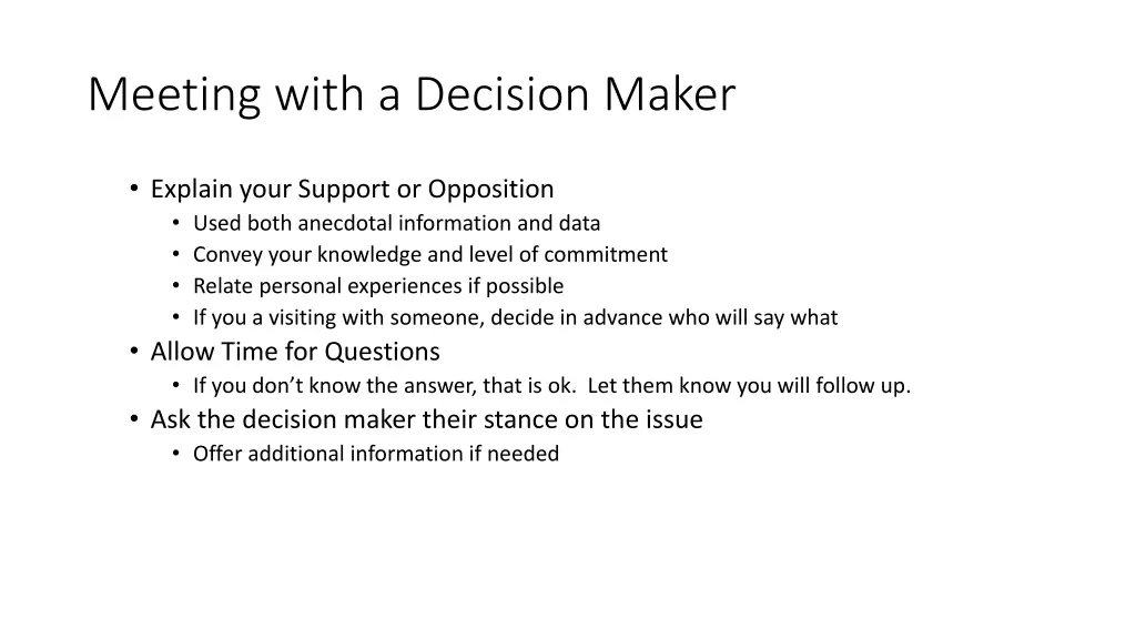 meeting with a decision maker 1
