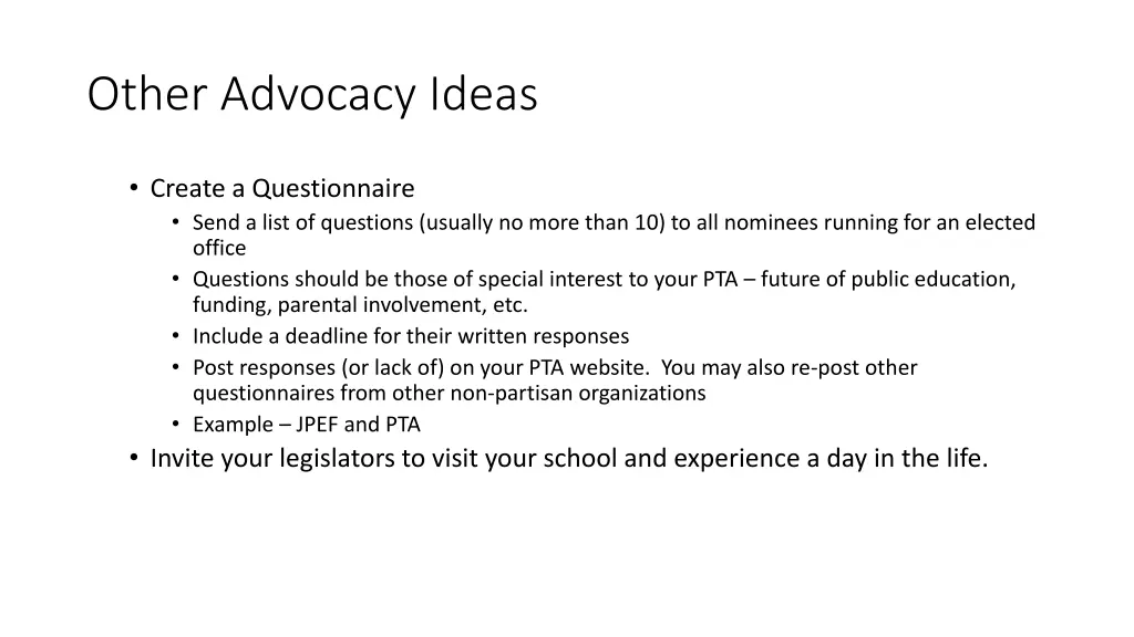 other advocacy ideas 1