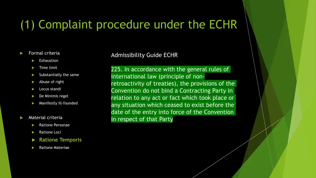 1 complaint procedure under the echr 10