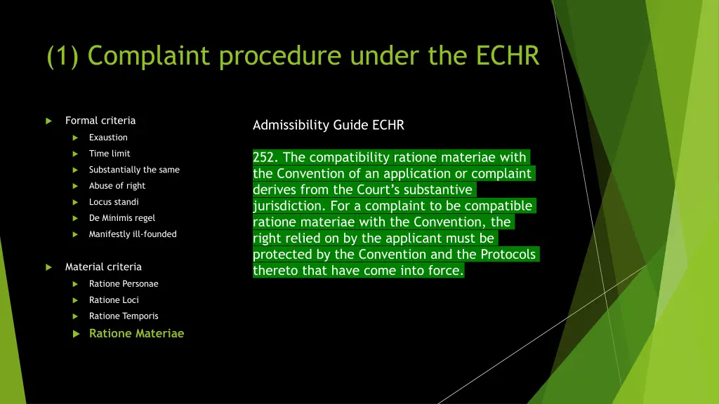 1 complaint procedure under the echr 11