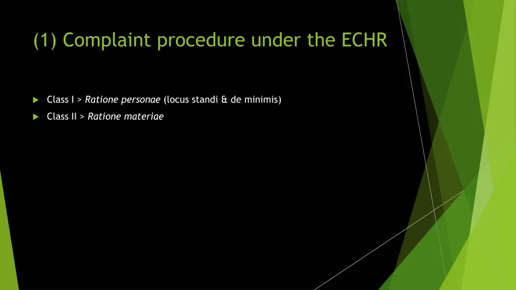 1 complaint procedure under the echr 12